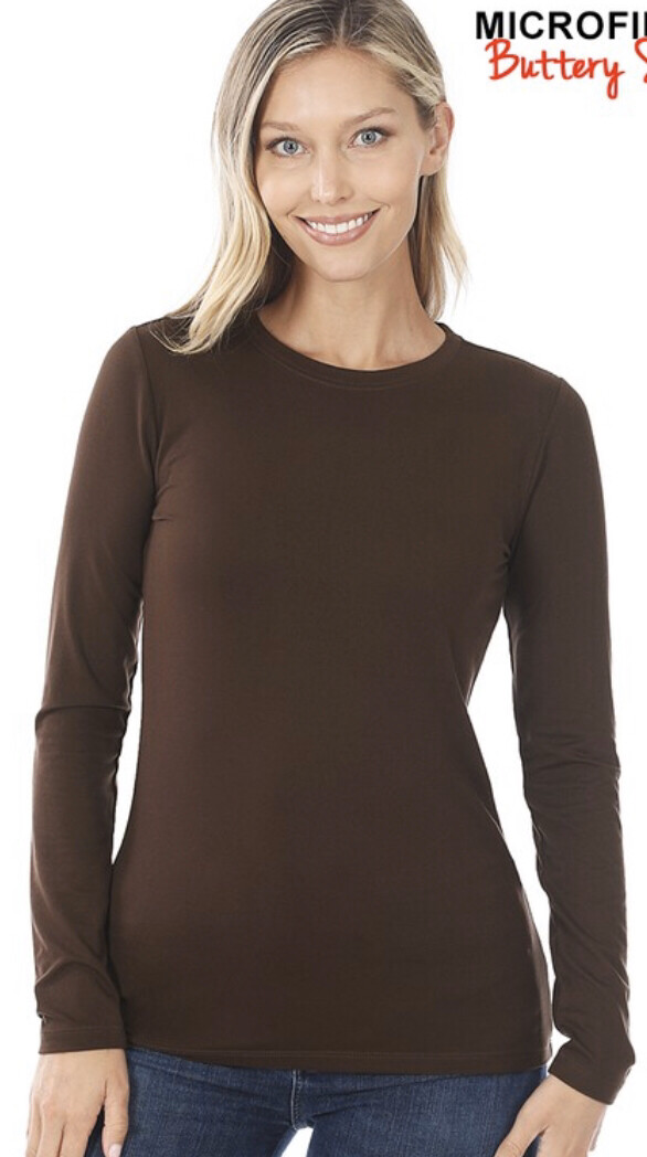 Dark Brown Long Sleeve Top