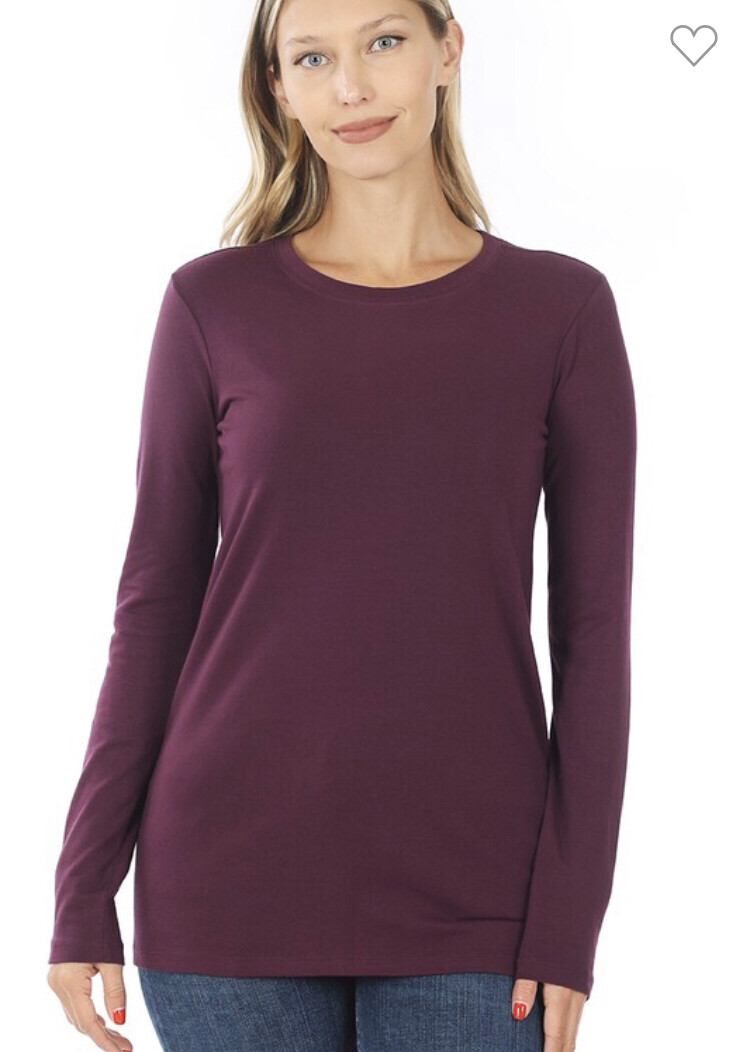 Dark Plum Long Sleeve Top