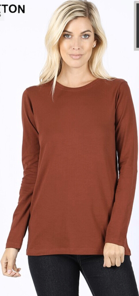 Fired Brick Long Sleeve Top
