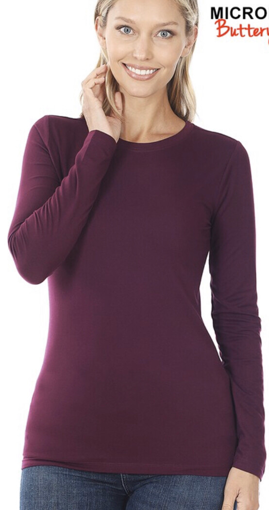 Dark Purple Long Sleeve Top