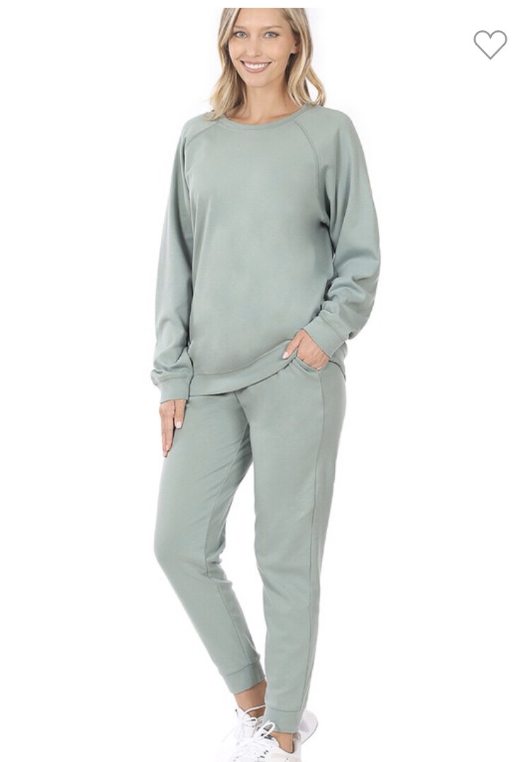 Light Green Long Sleeve Top & Jogger Set