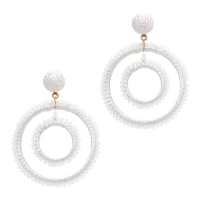 Dangle White Earrings