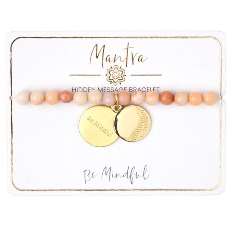 Peach Bracelet W/ Feather Charm