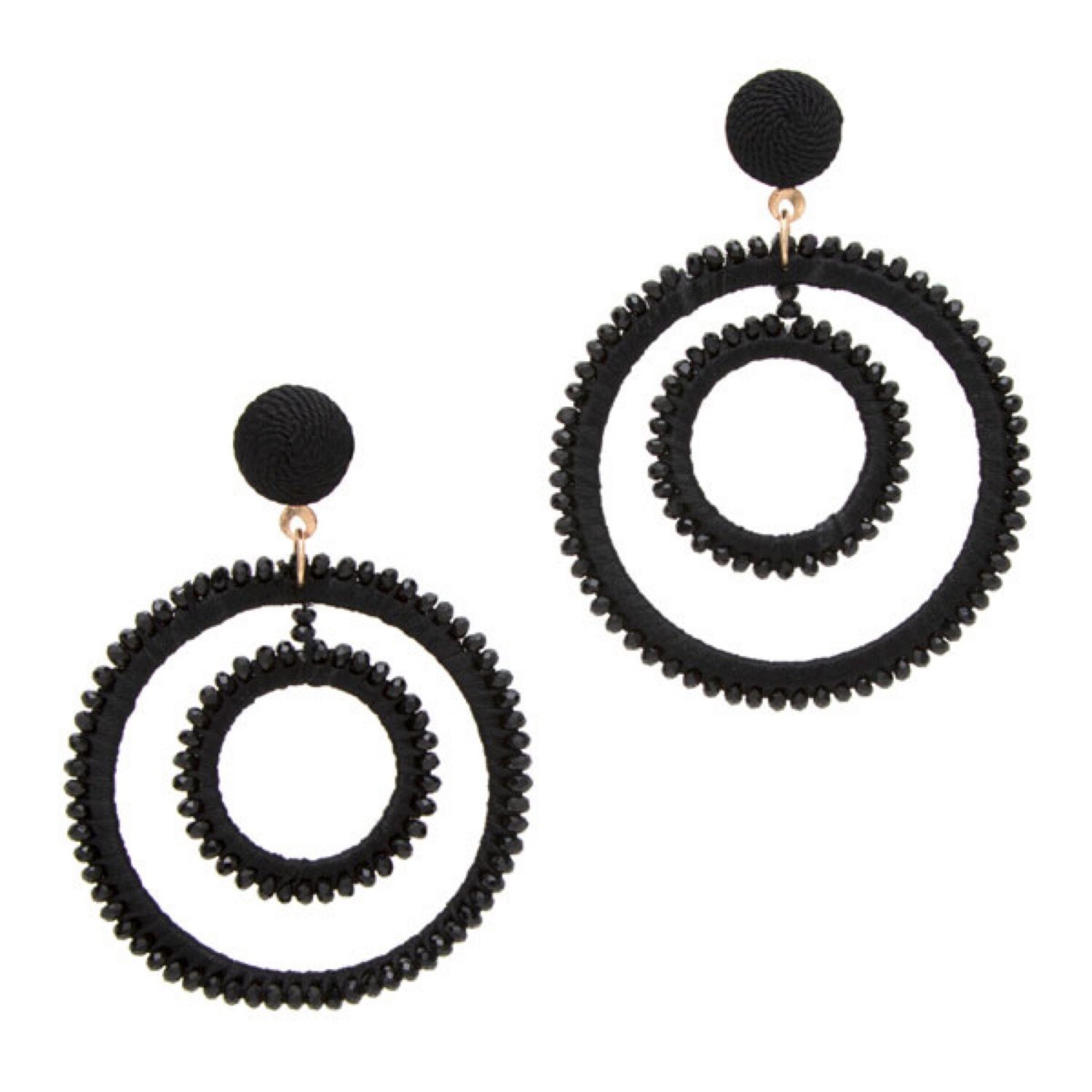Dangle Black Hoop Earrings