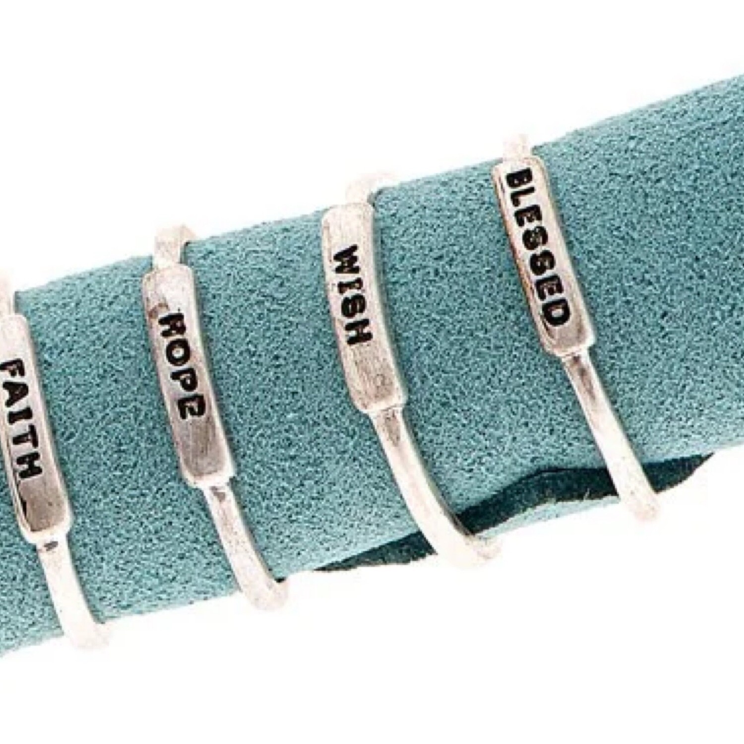 Silver 4 Peice Words Band Set