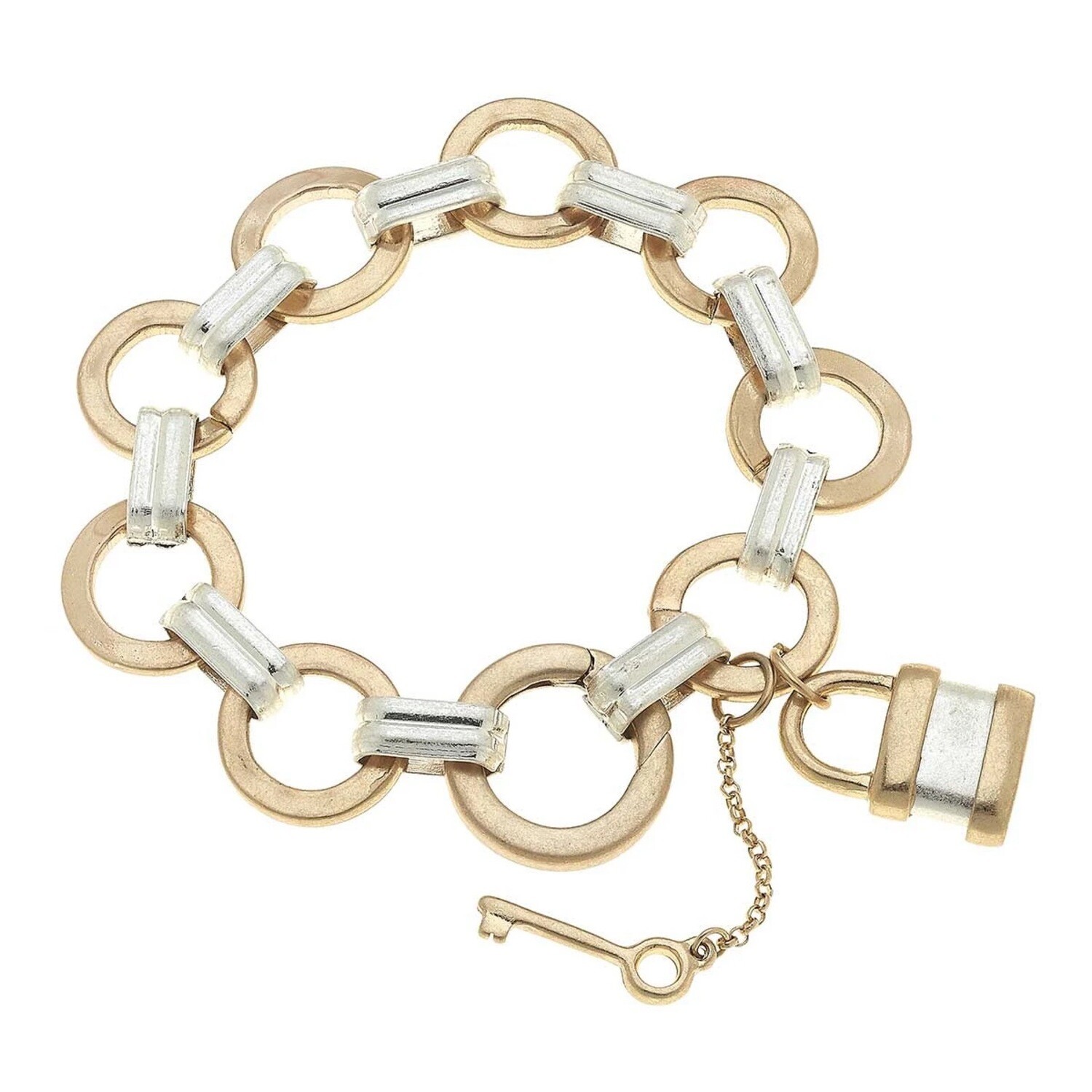Two-Tone Heidi Padlock Chain Bracelet