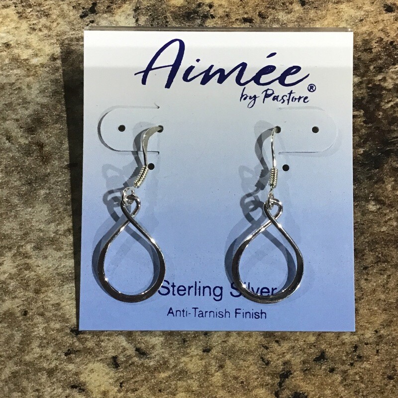 Sterling Silver Oval Twist Drop