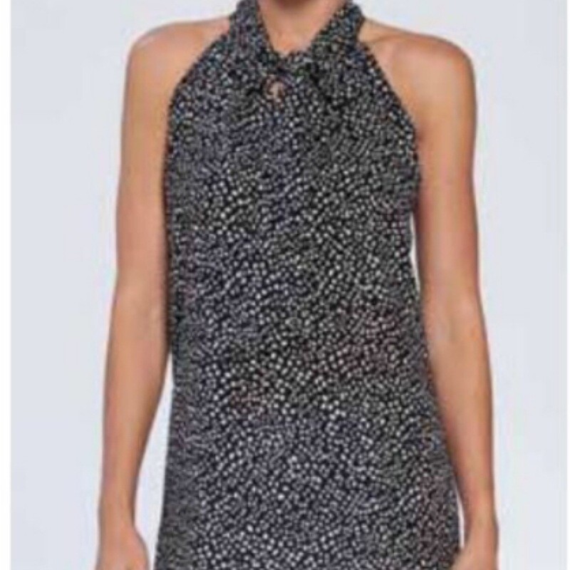 Black Elliott Tie-Neck Halter Blouse