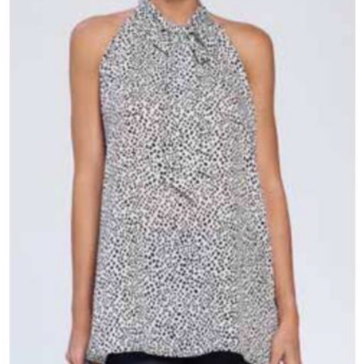 White Elliott Tie-Neck Halter Blouse