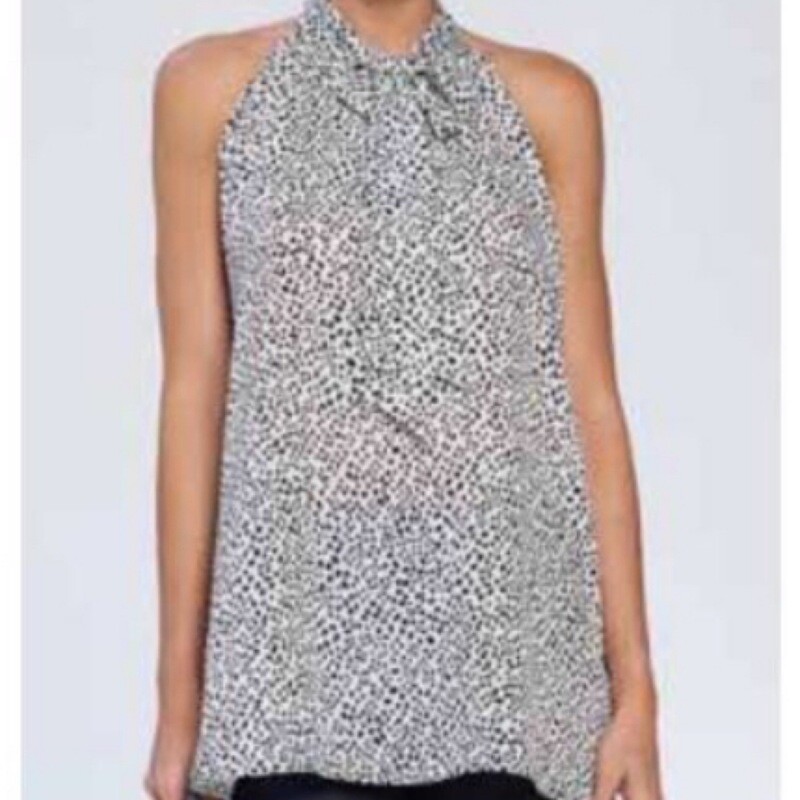 White Elliott Tie-Neck Halter Blouse