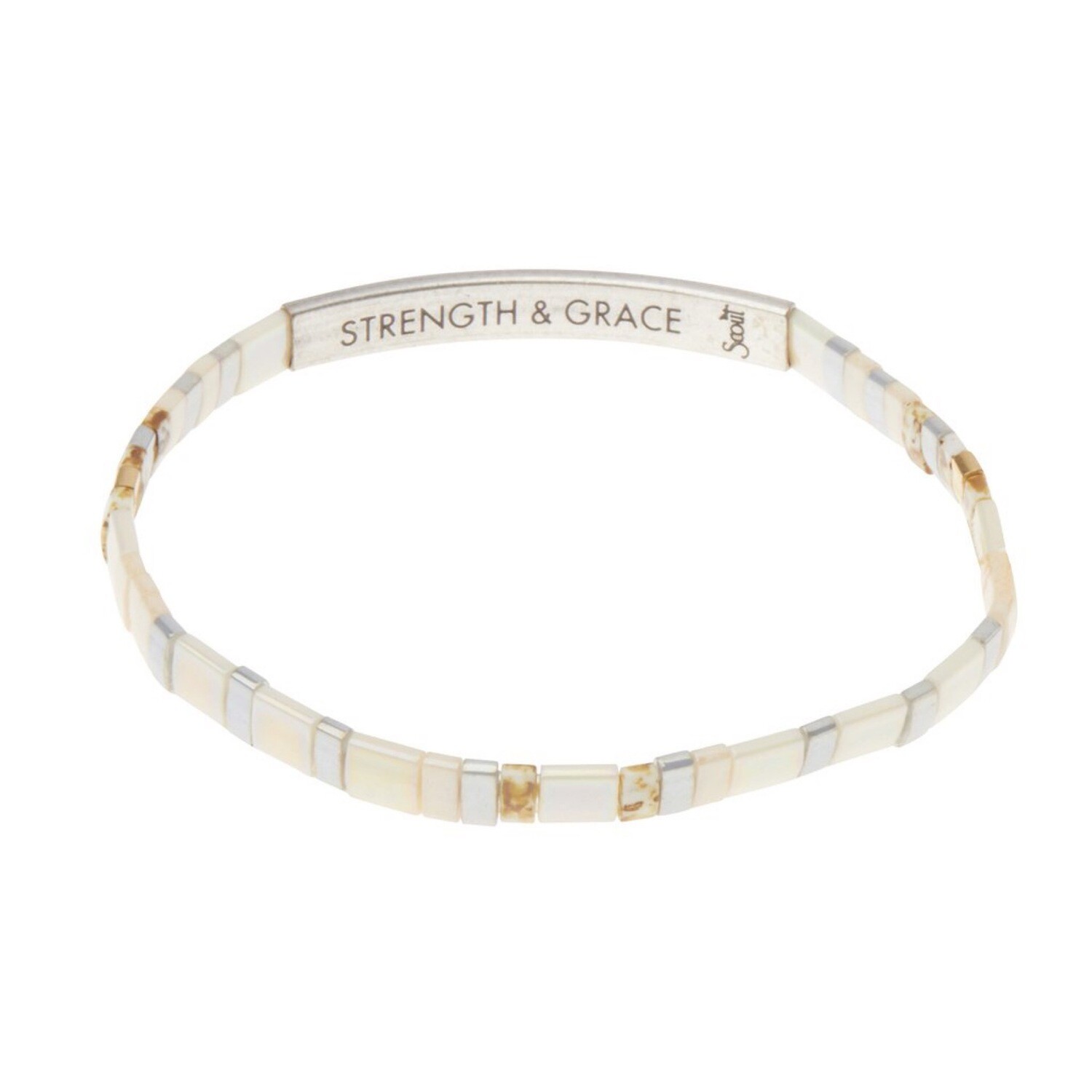 Good Karma Bracelet. Strength & Grace Ivory/Silver 