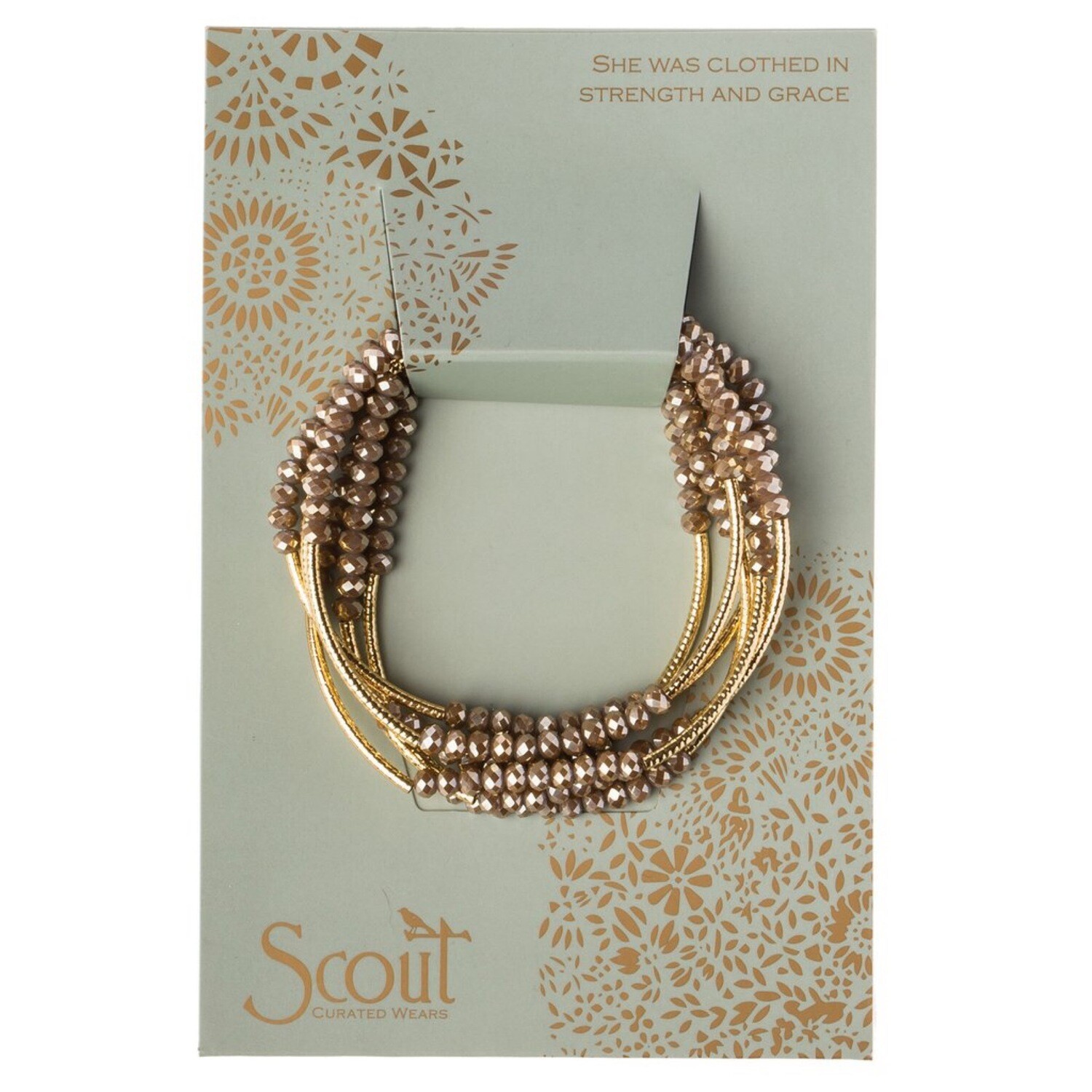 Scout Wrap Necklace or Bracelet Oyster/Gold