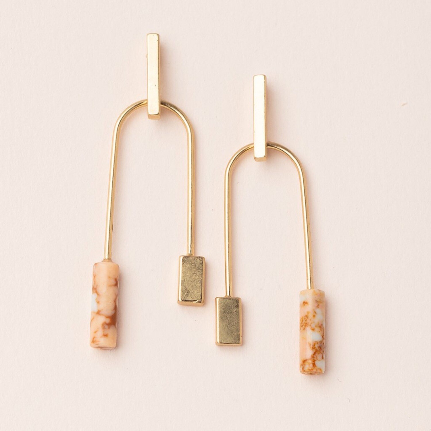 Stone Balance Earring Pink/Gold