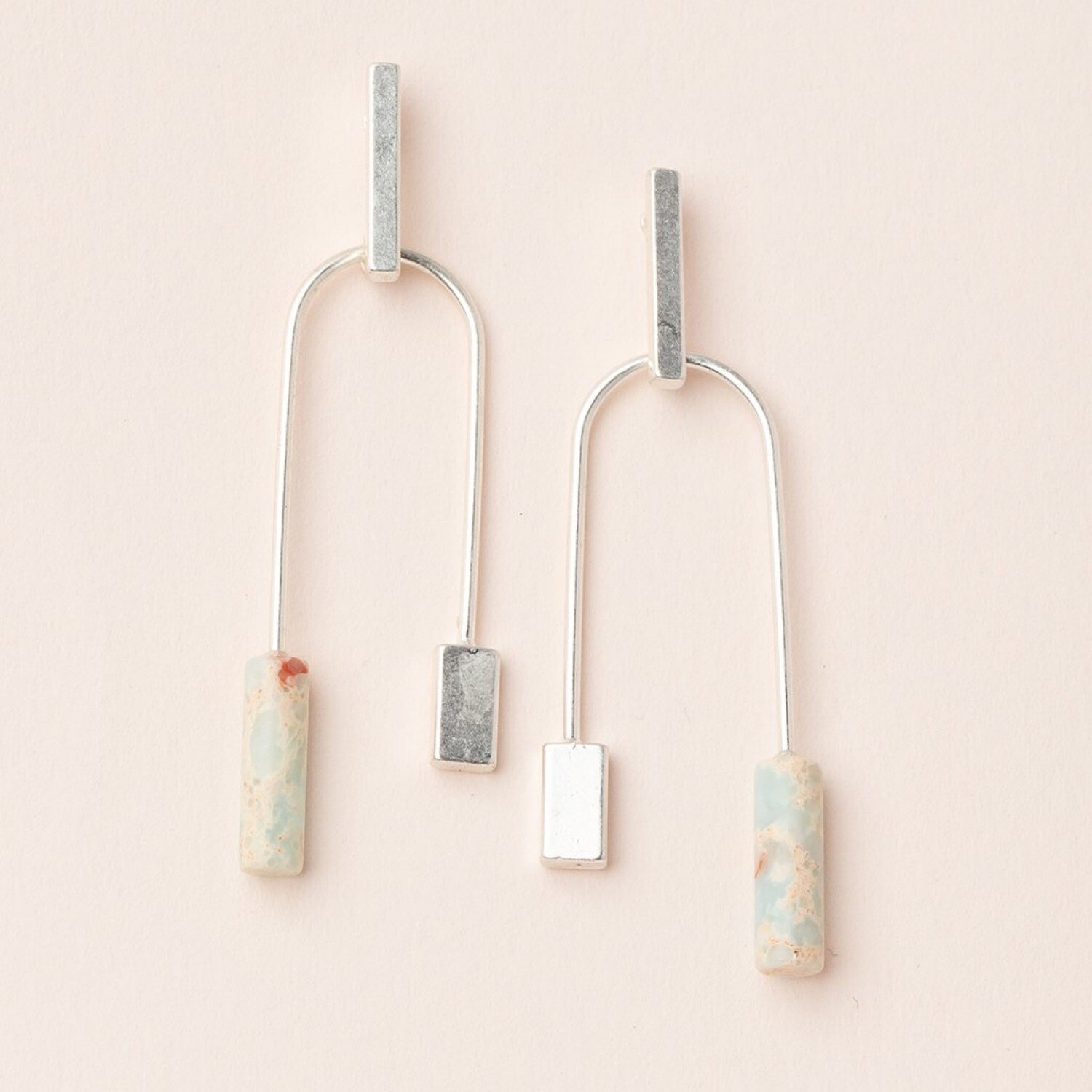 Floating Stone Earring Aqua Terra/Silver