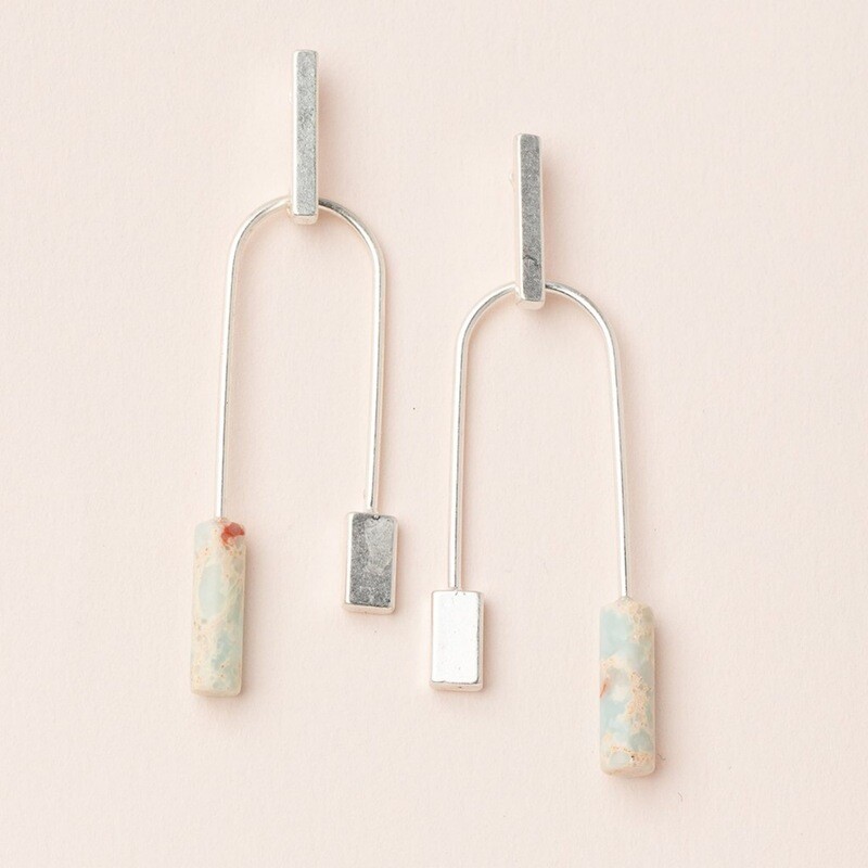 Floating Stone Earring Aqua Terra/Silver