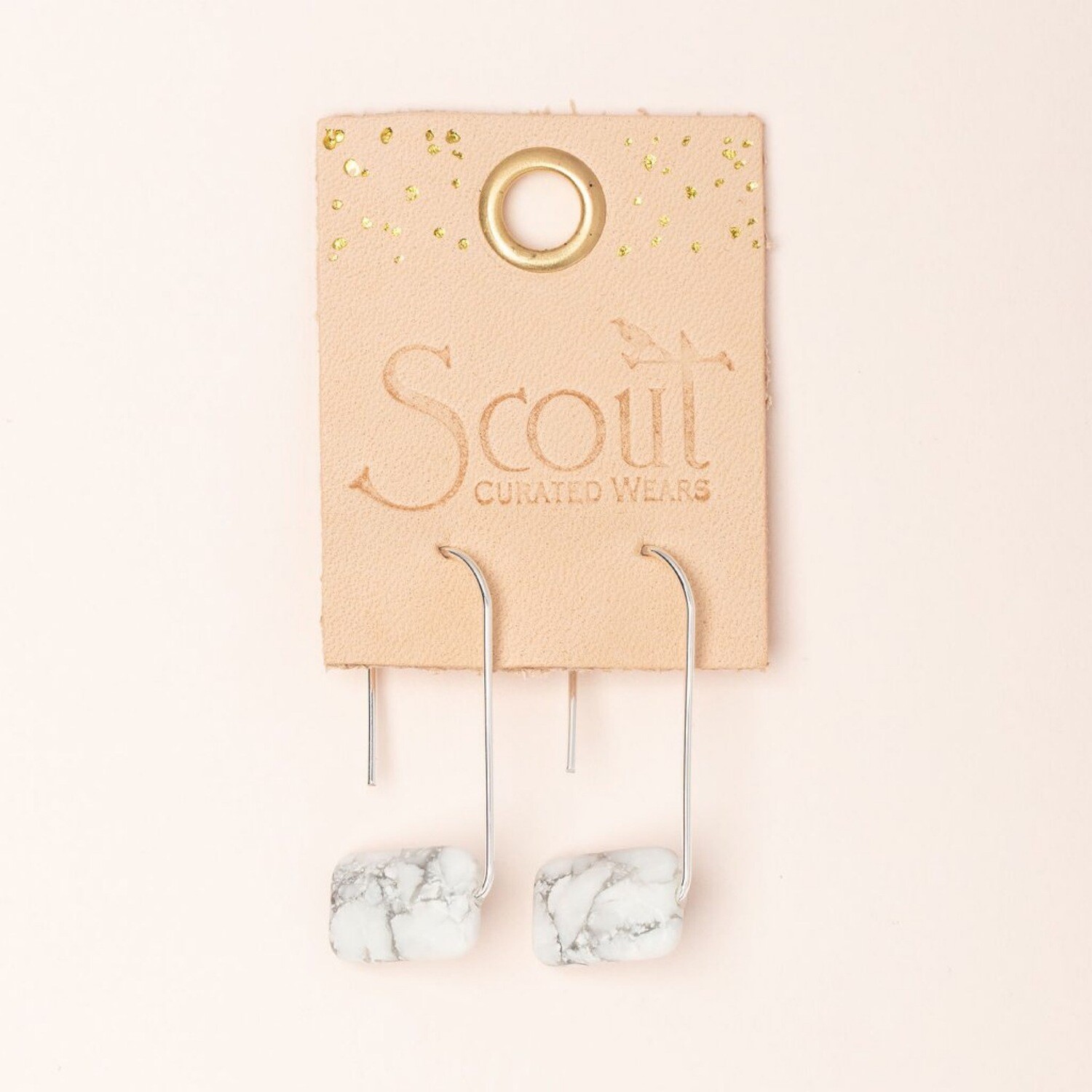 Floating Stone Earring Howlite/Silver