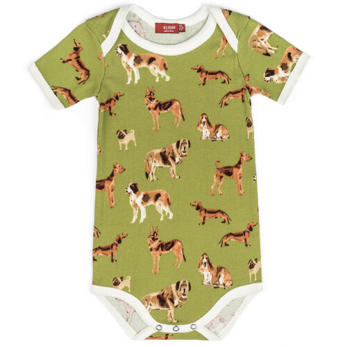 Short Sleeve One Piece Green Dog