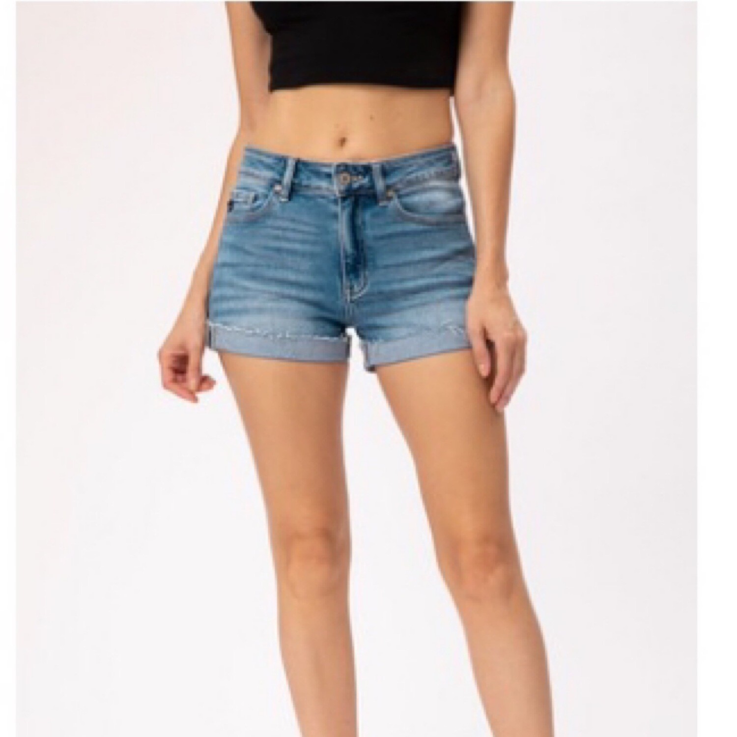 Hazel High Rise Cuffed Hem Shorts