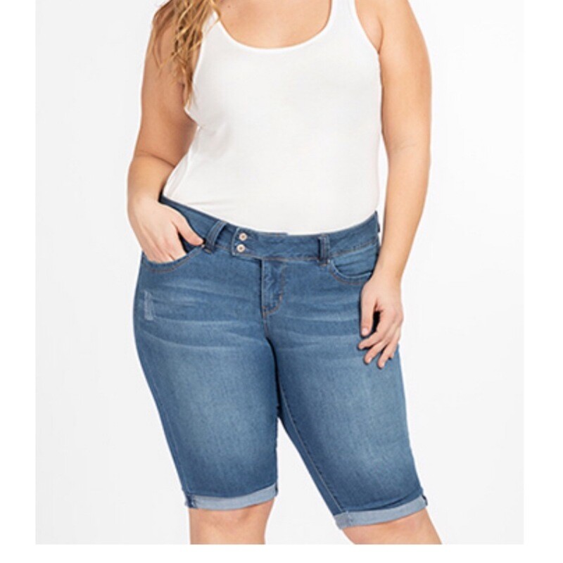 WannaBettaButt 2Button Bermuda Shorts with Extra Tab