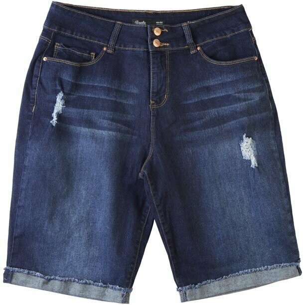 Hide Your Muffin Top 2 Button Cuffed Bermuda Shorts