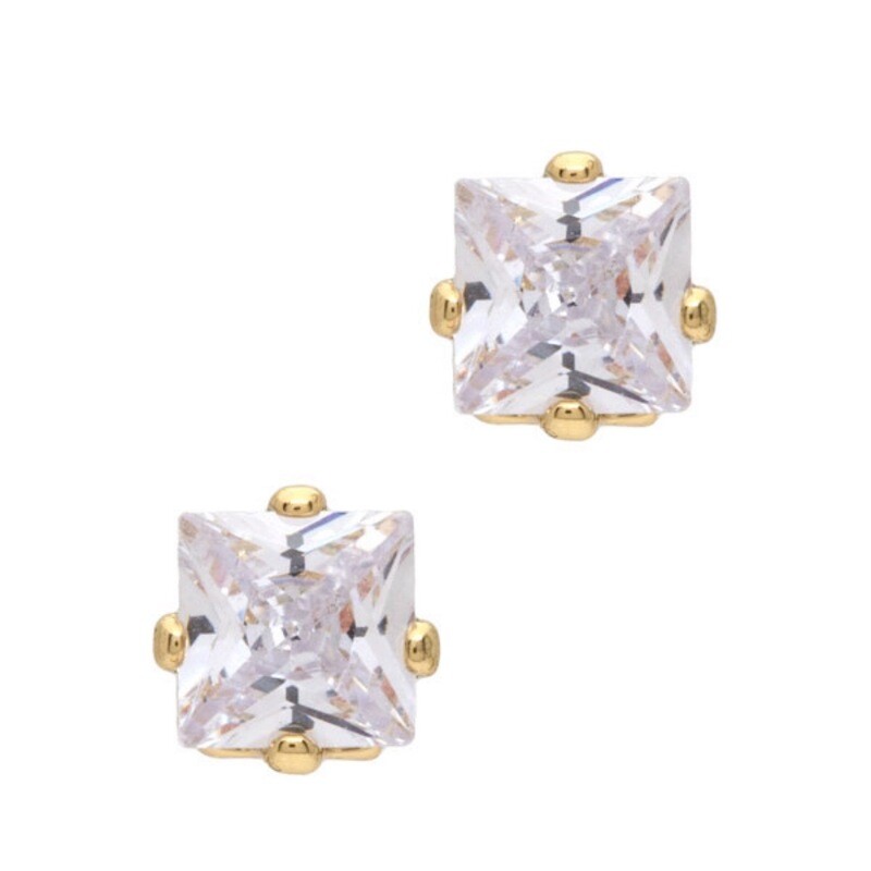 5mm Round Crystal Earrings. HypoAllergenic