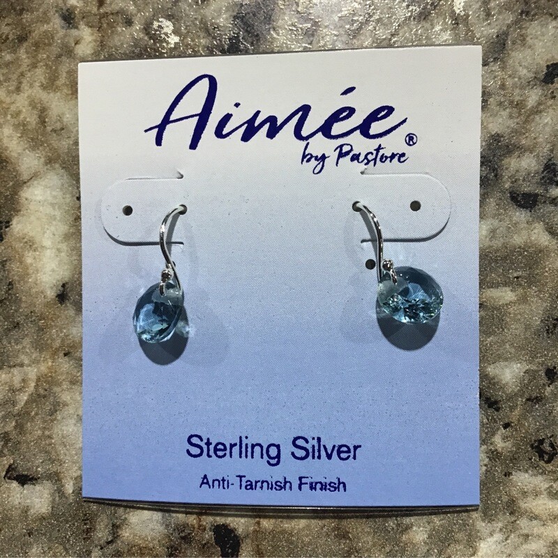 8mm Aquamarine Round Drop
