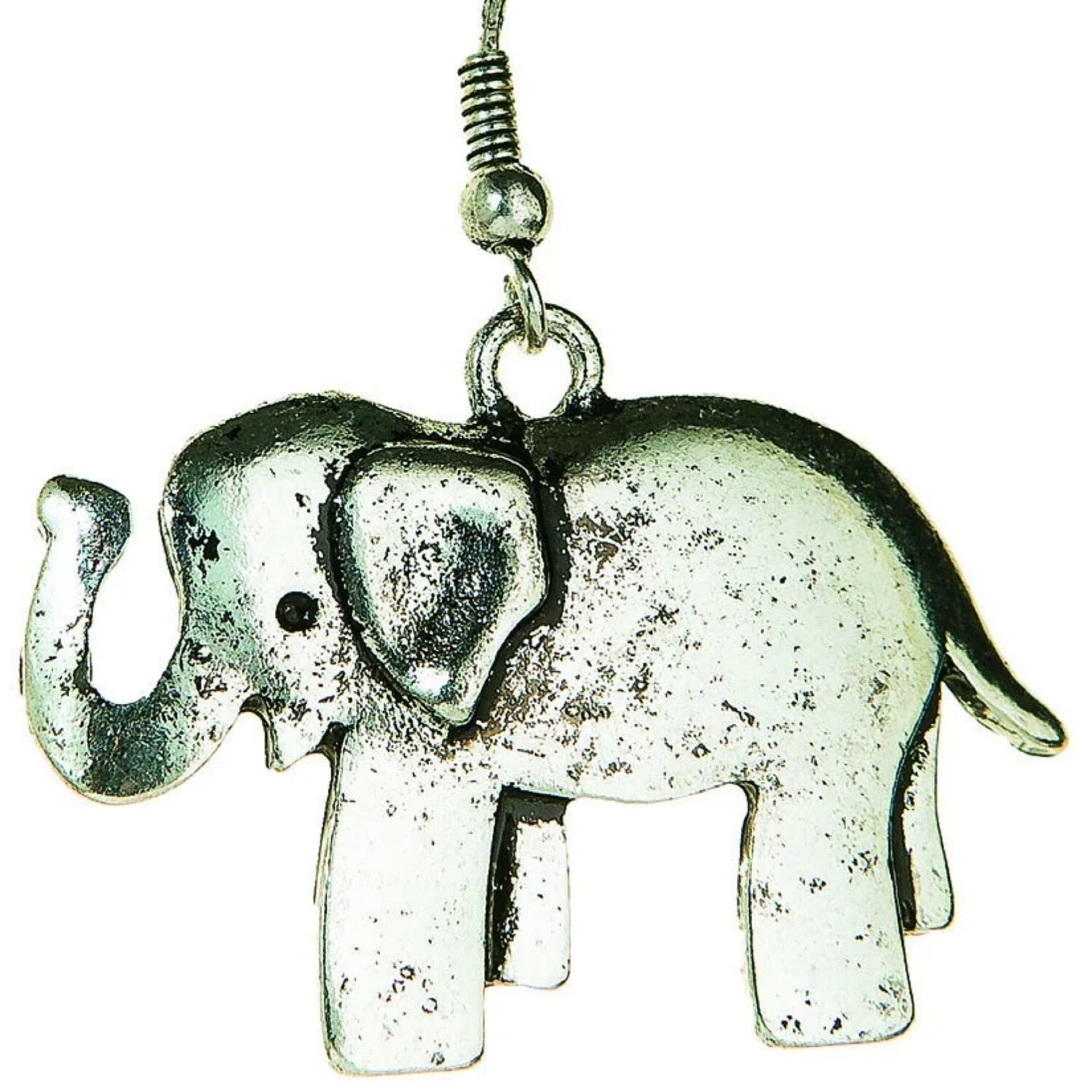 SILVER 3D ELEPHANT EARRING