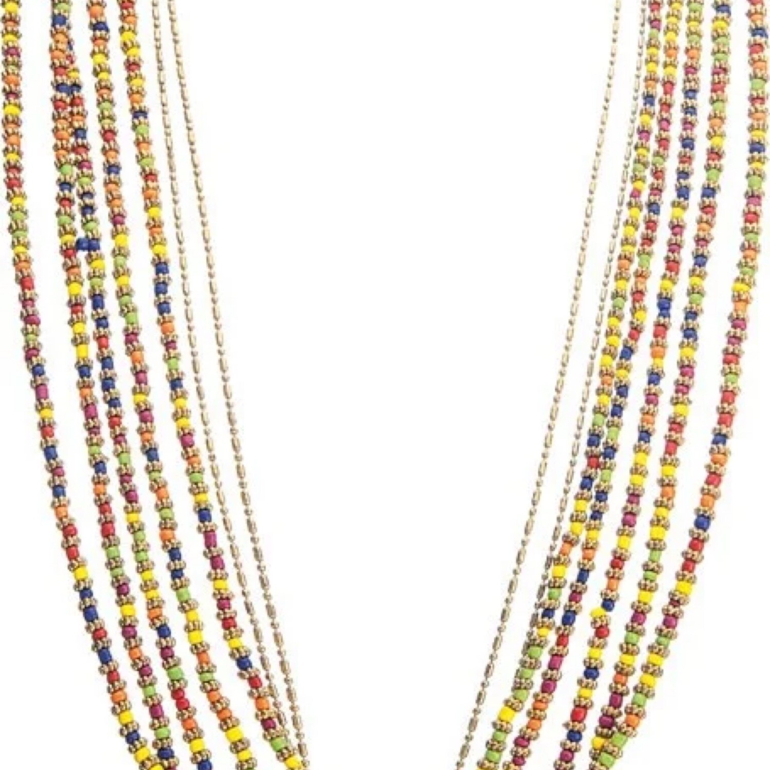 Long Layer Bead Coin Necklace