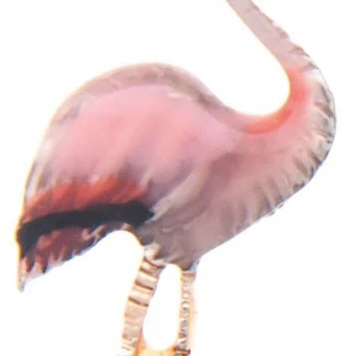 SILVER PINK FLAMINGO EARRING
