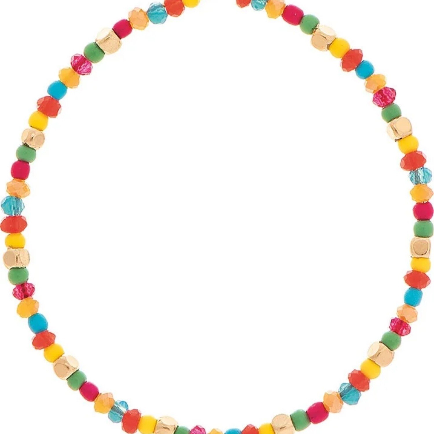 DARK MULTICOLOR BEADED ROUND EARRING