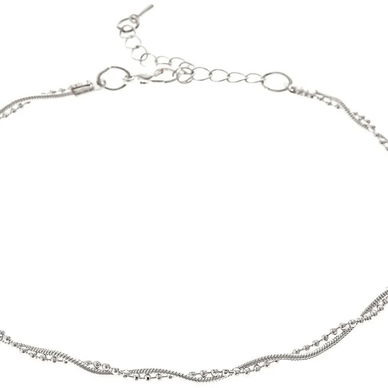 SILVER TWISTY CHAIN ANKLET