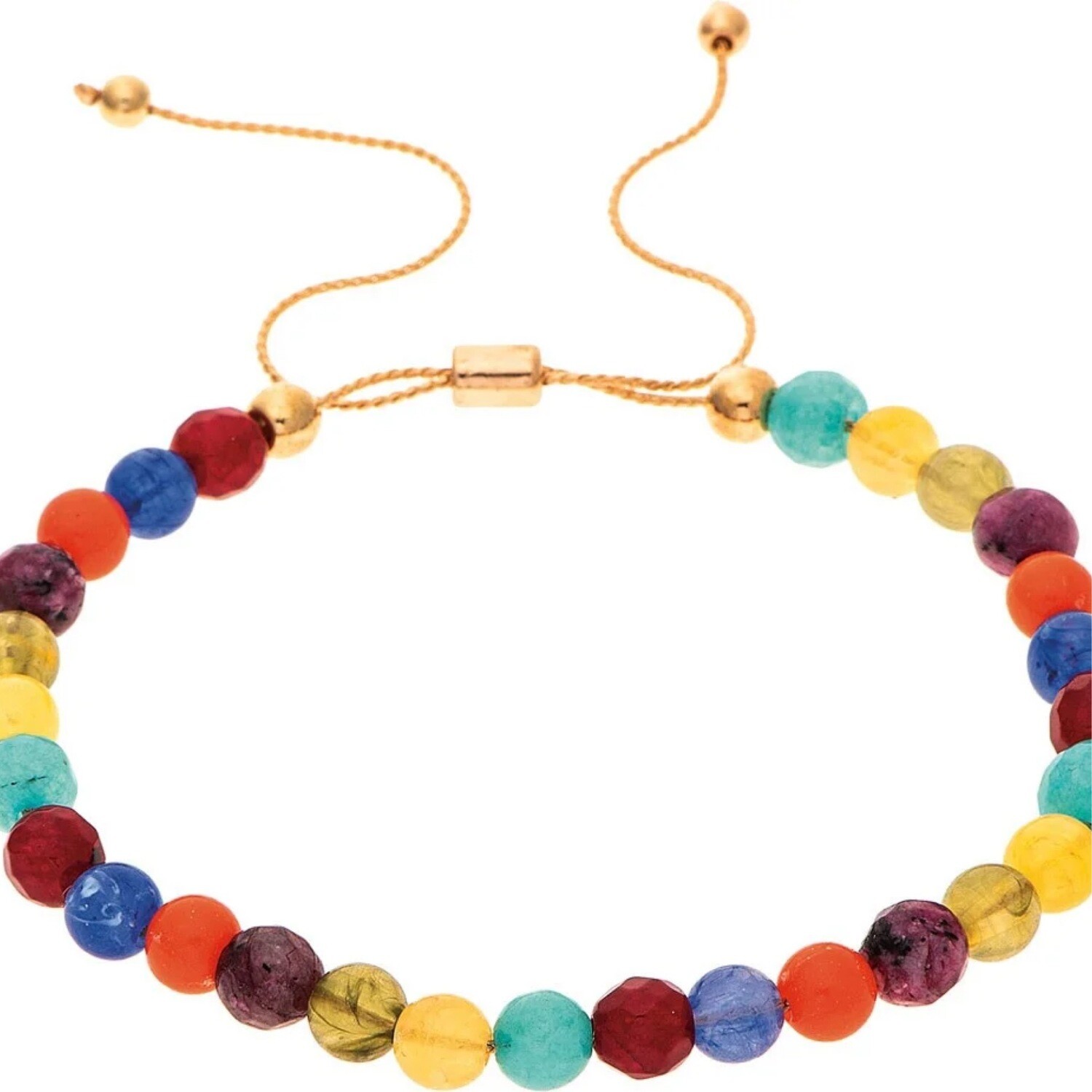 GOLD MULTI QUARTZ BEAD BRACELET