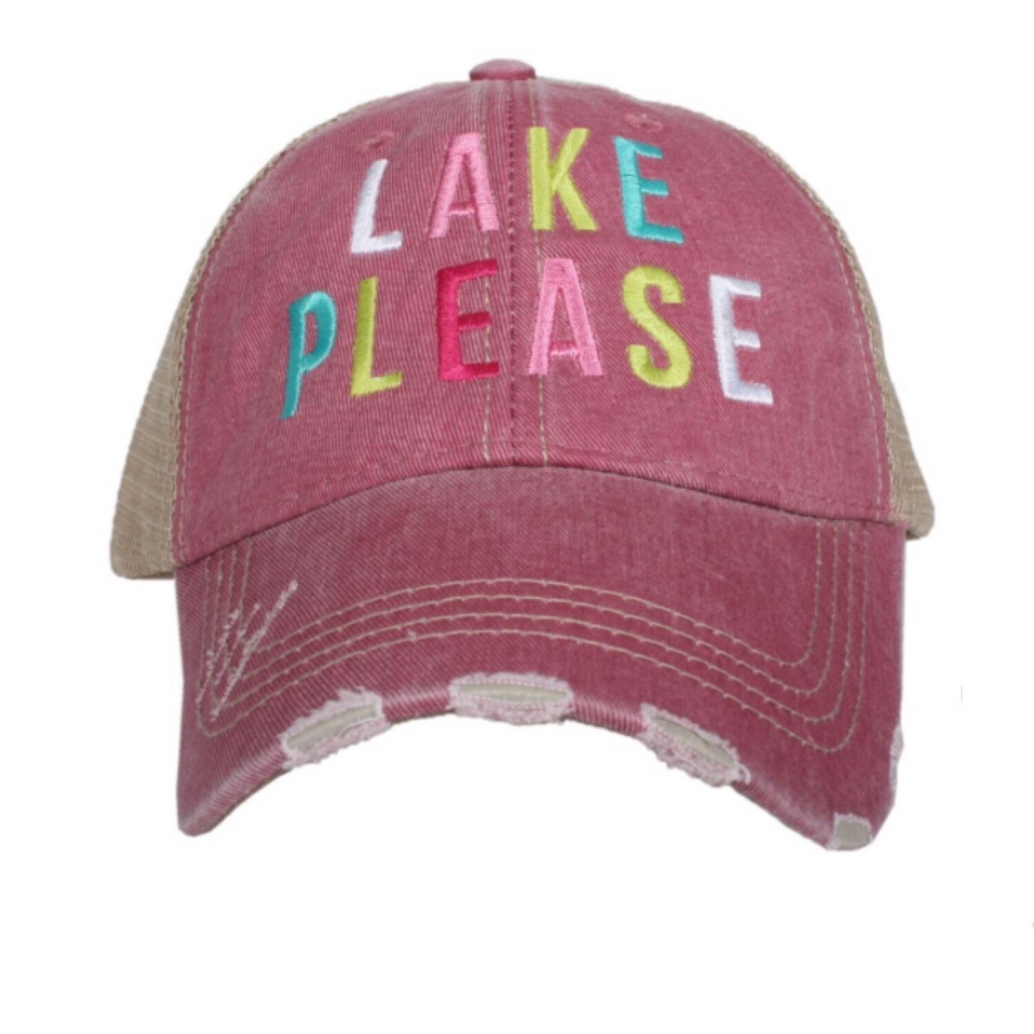 Lake Please Multicolored on Mauve Trucker Hat