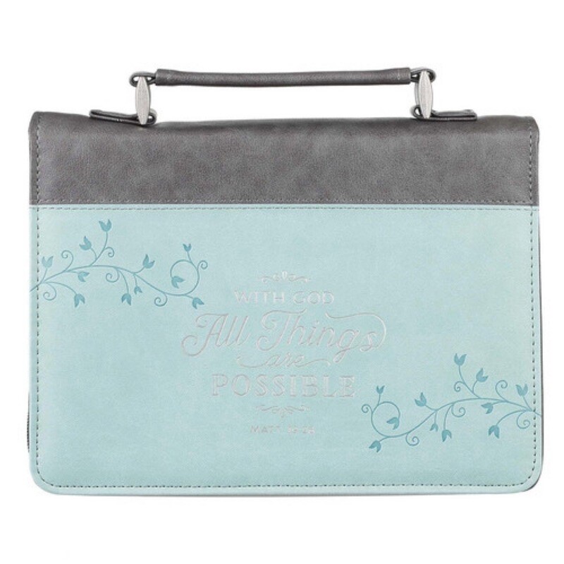 All Things Are Possible Bible Cover in Light Blue