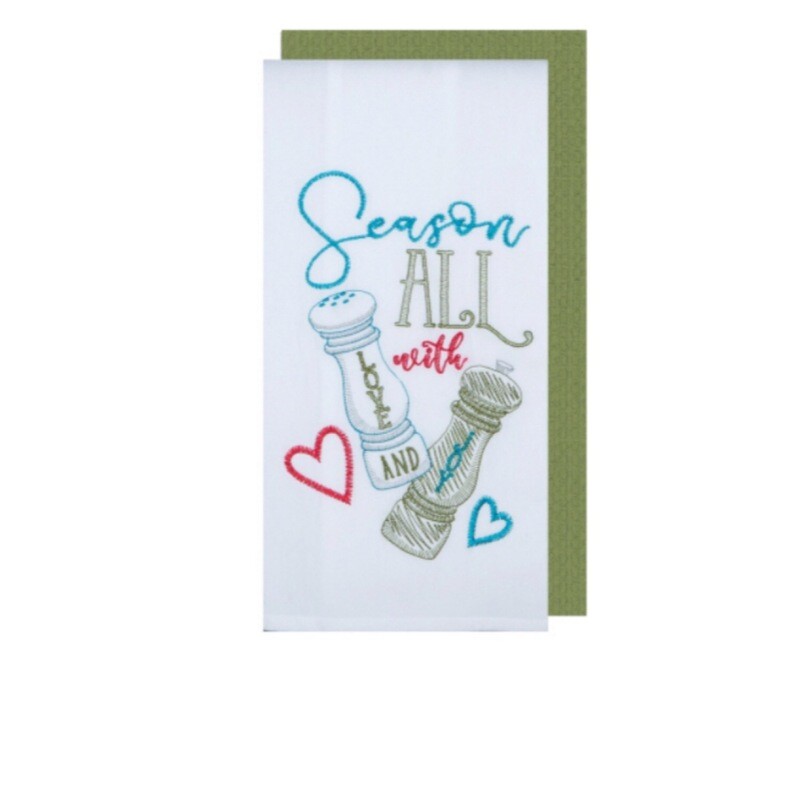 2 Set Kitchen Towel. Season All Embroidered