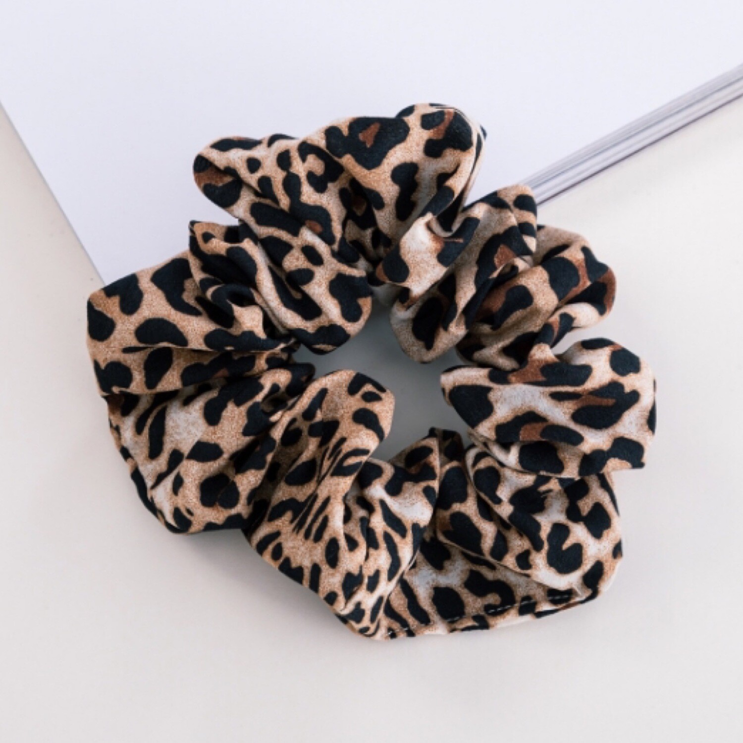 Suri in Leopard Mustard Scrunchie