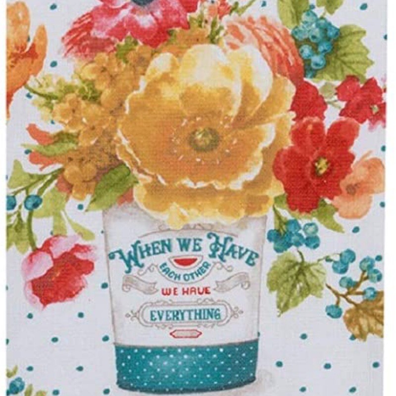 Country Fresh Large Floral Kitchen Towel