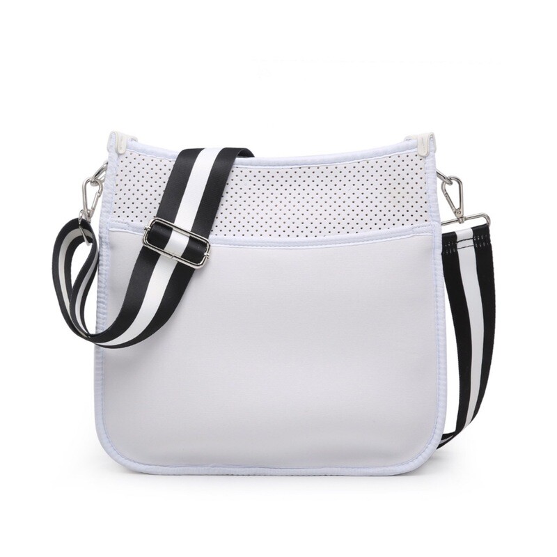 Jolee Neoprene Crossbody in White