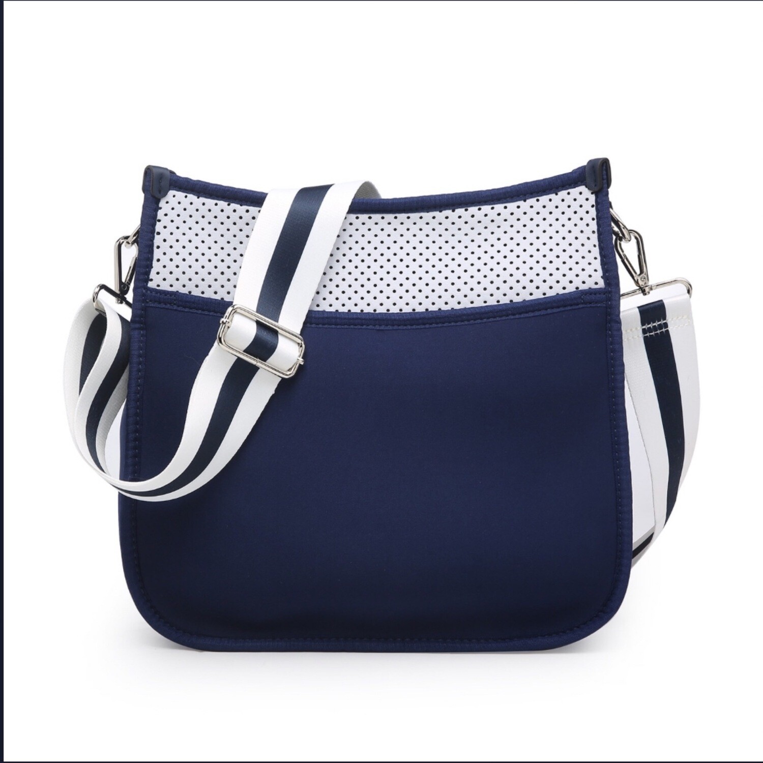 Jolee Neoprene Crossbody in Navy/White