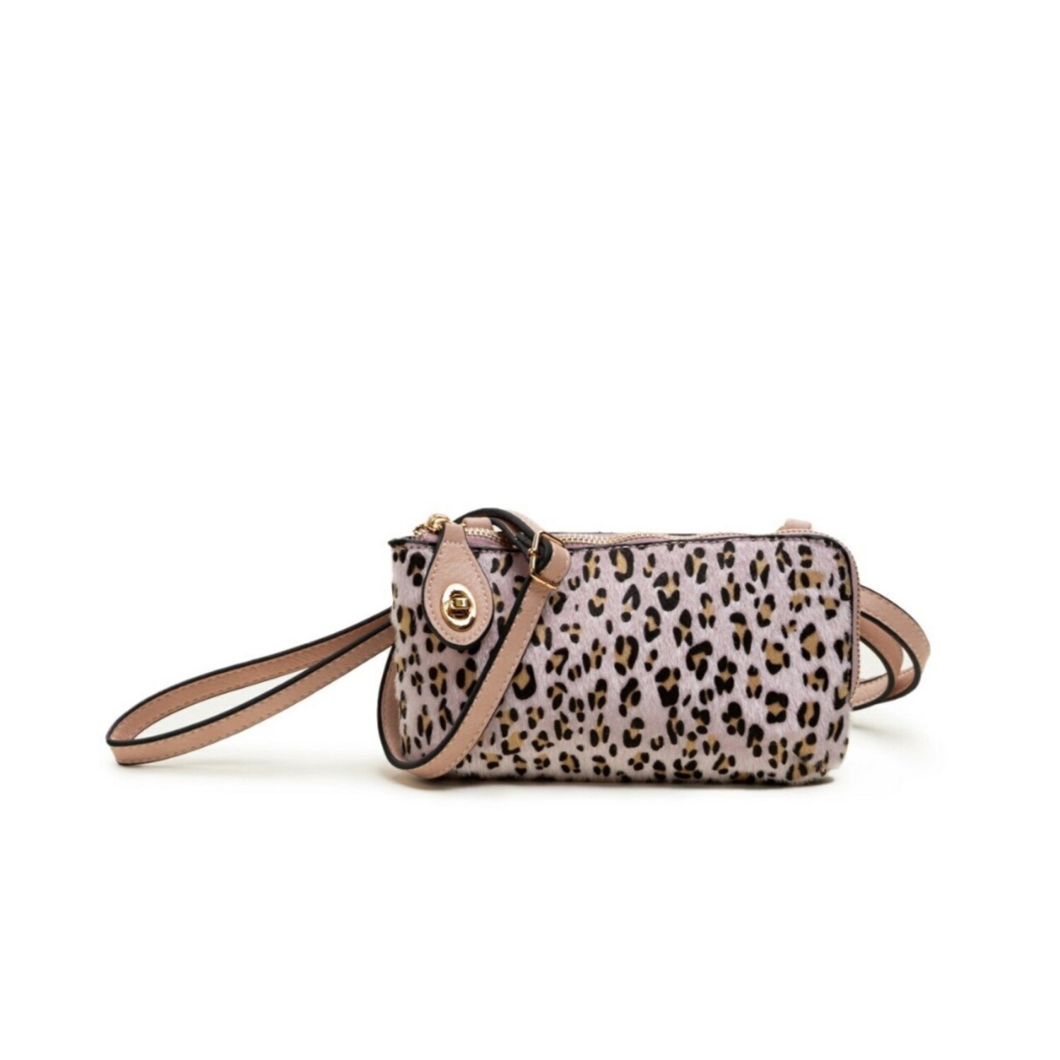 Kendall Clutch in Leopard Pink