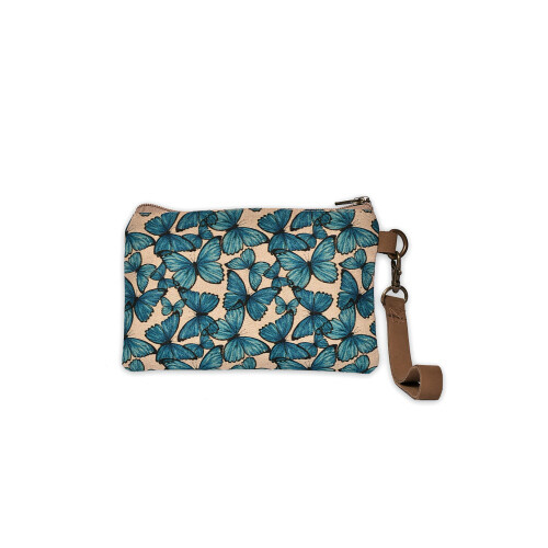 Blue Morphal Pattern Wristlet