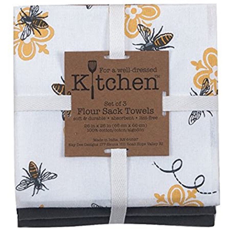 Queen Bee Set of 3 Flour Sack Towel