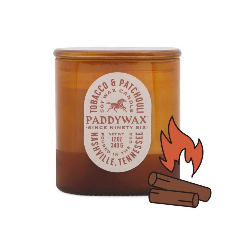 Vista 12oz Amber Glass Tobacco and Patchouli