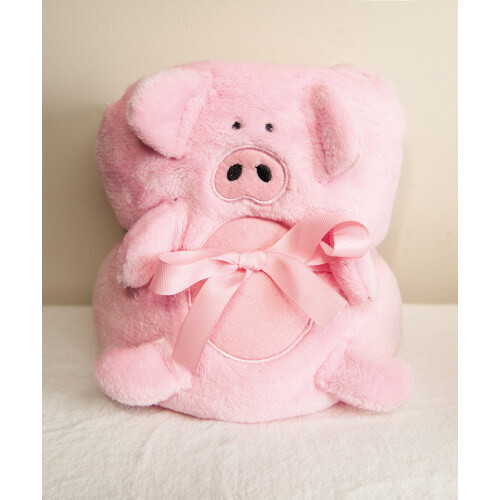 Pig Fleece Rollup Blanket