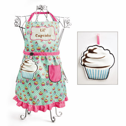 Lil Cupcake Blue Apron & Hand Towel Set