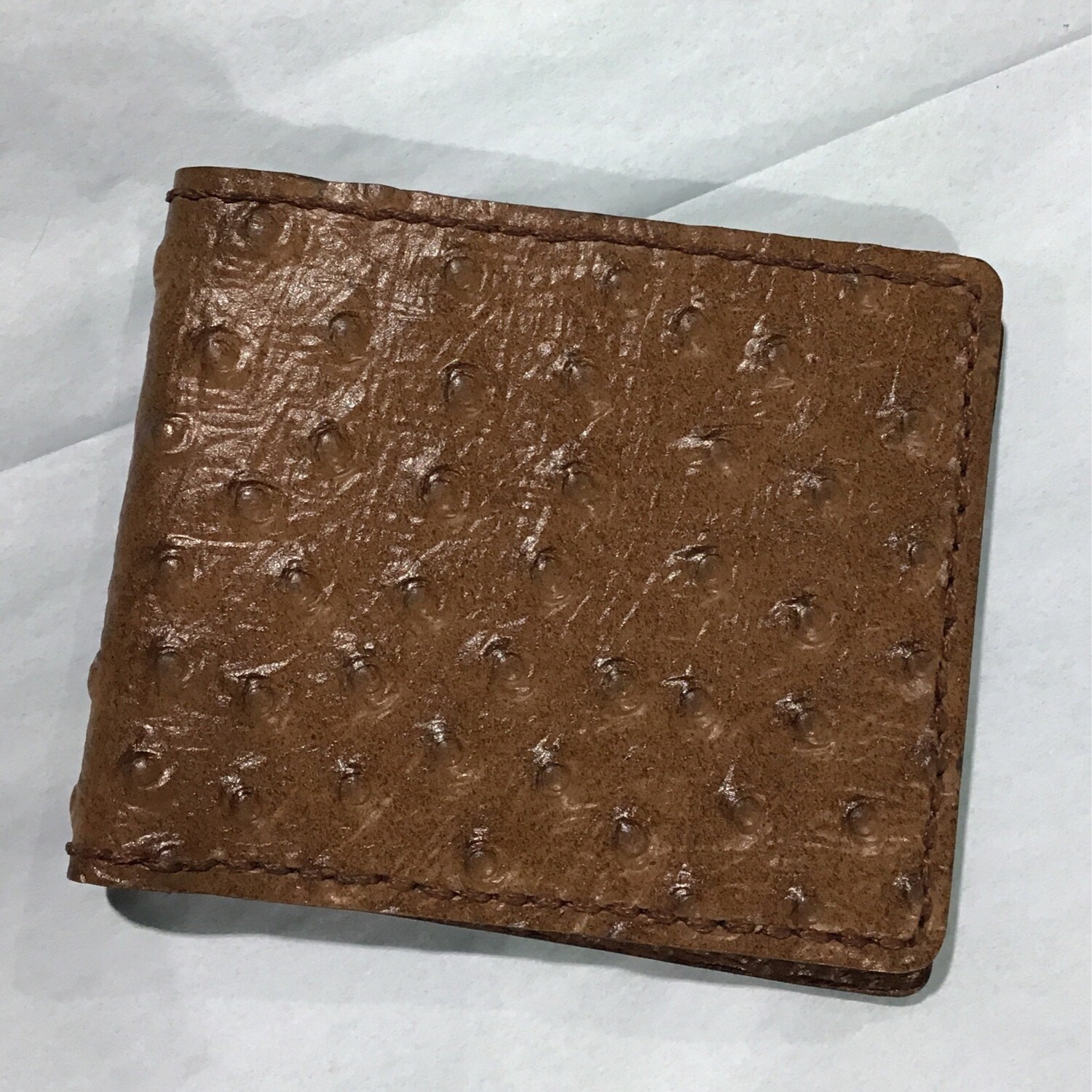 Embossed Ostrich Bifold Wallet