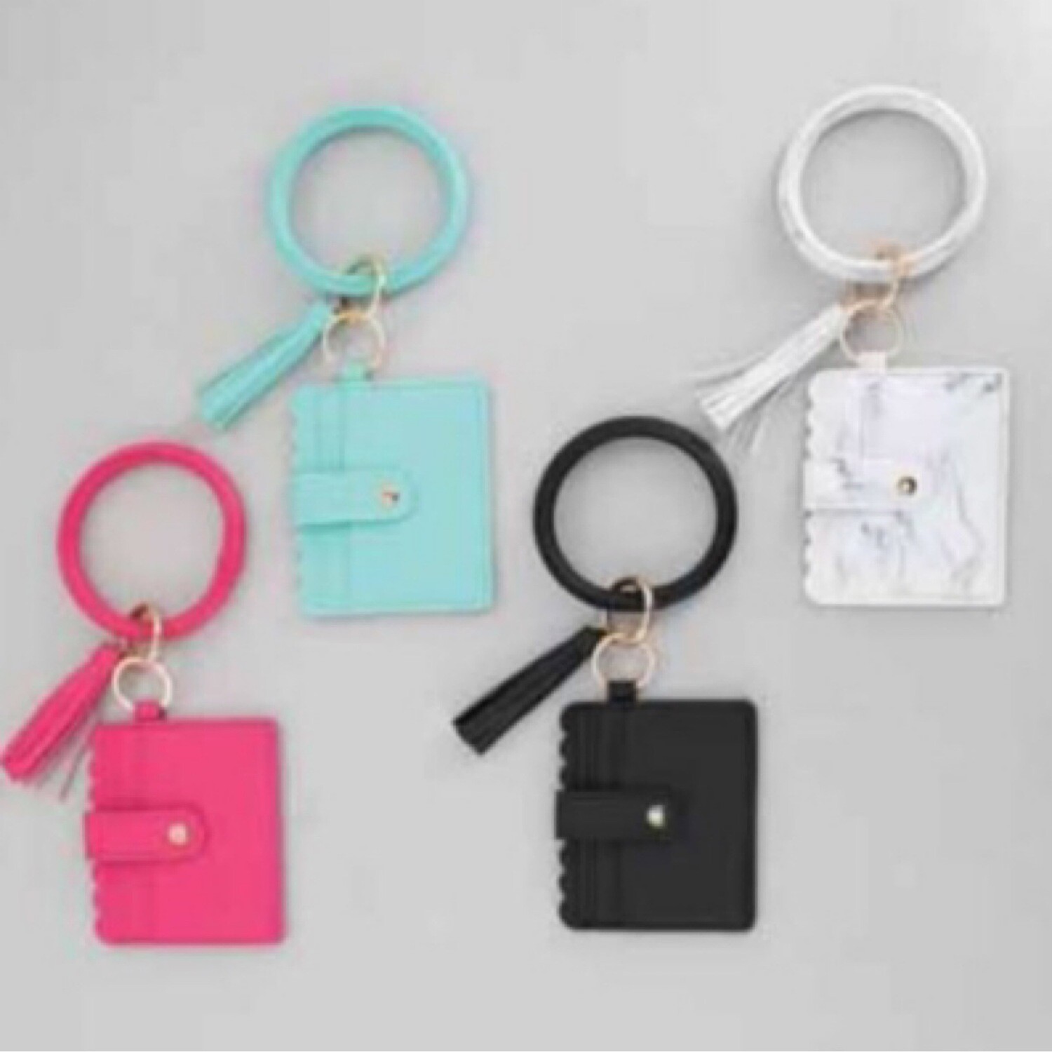 Assorted Solid Card Holder Key Ring
