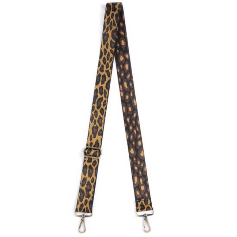 Leopard Guitar strap, brown