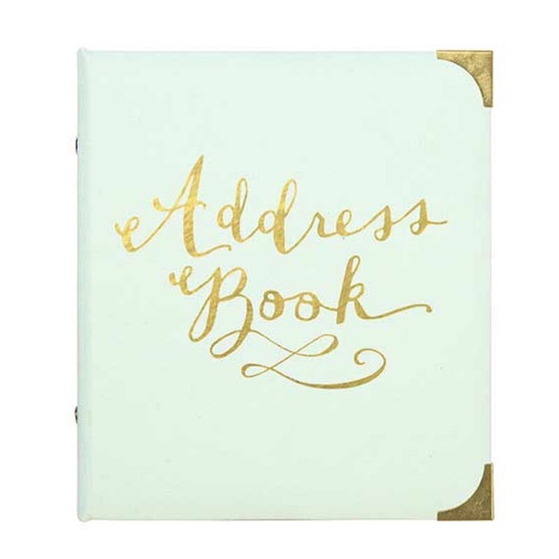 Gilded Mint Refillable Address Book