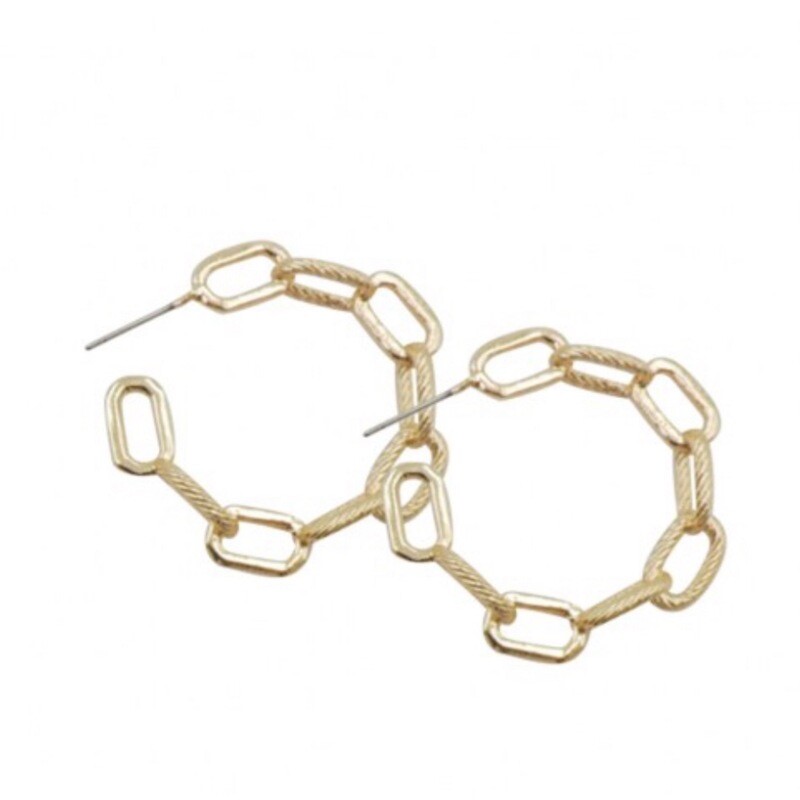 Gold Chain Hoop Earrings